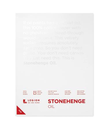 Stonehenge Oil 320g 9x12 White Pad 12 Sheets