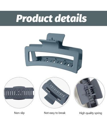 8 Large Rectangular Hair Clips for Women - 10cm Plastic Claw Clips for Thick Curly Hair - 8 Dark Colors Available - Buy Online on GoSupps.com