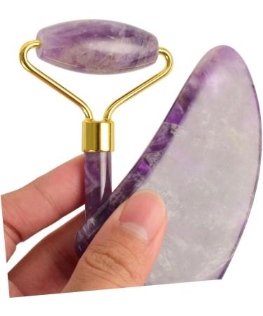 WOONEKY 2pcs Eye Beauty Roller Jade V Face for Natural Stone Face Roller Body Skin Scraping Massage Scraper Facial Massage Tool Face Roller Skin Care Scraping Tablets Eyes 14.5x5.5cm Assorted Color - Buy Online on GoSupps.com