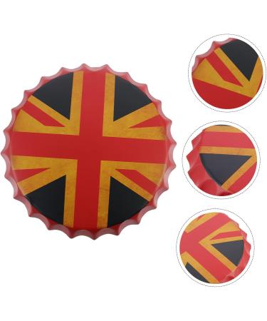 PRETYZOOM American Flags Beer Cap Pendant Vintage Decor Vintage Home Decor Iron-art Wall Hanging Picture Tin Painting Metal As Shown 36X36X4CM - Buy Online on GoSupps.com