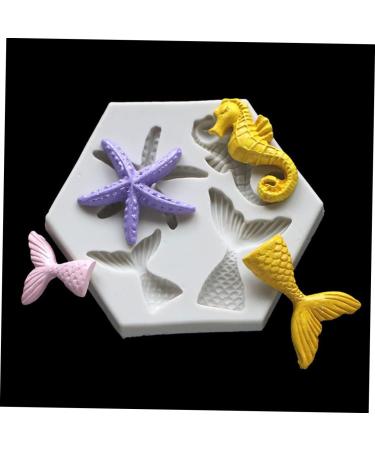 OUNONA 2pcs Mold Ocean Decor Mermaid Cake Decorations Mermaid Silicone Polymer Clay Silicone Sweet Mould De para Gelatinas Chocolate Making Soap Liquid Silicone Household Silica Gel 9X7.5X0.8CM Grey - Buy Online on GoSupps.com