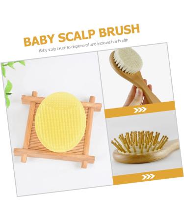 Kisangel Infant Hair Brush Set - Silicone Bath Cap, Wooden Wool Comb, Scalp Massager - Kids Hair Shower Gift for Newborns and Toddlers - Buy Online on GoSupps.com