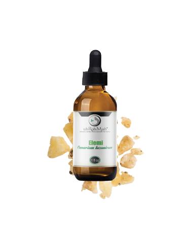 Elemi Essential Oil 100% Pure & Natural Steam Distilled from Canarium luzonicum Resin | Uplifting Citrus-Woody Aroma for Aromatherapy Skincare & Massage | Middle Note | from France | 1 Fl Oz Citrus lemon-like with woody