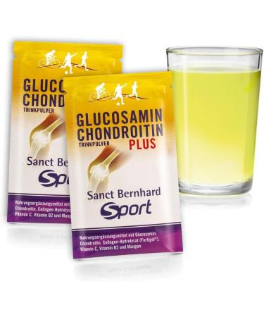 Sanct Bernhard Glucosamin-Chondroitin-Plus Powder - 30 Portions | Glucosamine Chondroitin Collagen Vitamins | Lab-Tested German Quality - Buy Online on GoSupps.com