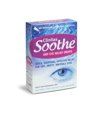 Clinitas Soothe Lubricant Eye Drops 20 x 0.5 ml 20 Count (Pack of 1)