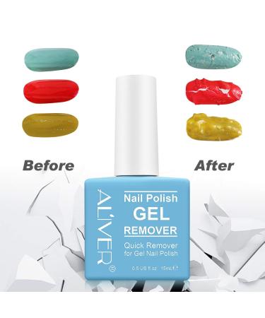 ALIVER Gel Nail Polish Remover 2 Pack - Removes Gel Polish in 2-4 Minutes - 0.5 Fl Oz Blue - Buy Online on GoSupps.com