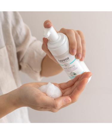 Lavera Base Sensitive Cleaning Foam - Vegan Organic Aloe Vera & Almond Oil - Natural Facial Cleanser 150ml - Buy Online on GoSupps.com