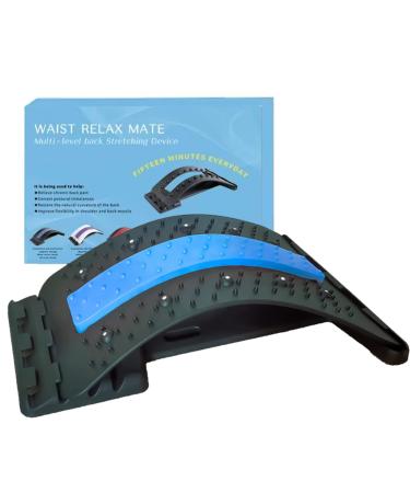 AONEDAY Back extensor backhow back massage device back stretch back trainer for lumbar spine back pain relief and relaxation (blue)