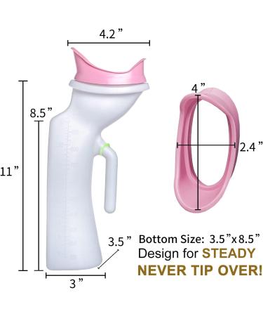 Female Urinal 32oz - Bedside Pee Bottle for Elderly & Bedridden Patients - Leakproof Portable Urine Bottle with Soft Ring - Glow in The Dark - 1.0 Count - Buy Online on GoSupps.com