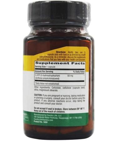 Buy Country Life 5-HTP 50 mg â€“ 50 Vegan Capsules for Mood Support - Buy Online on GoSupps.com