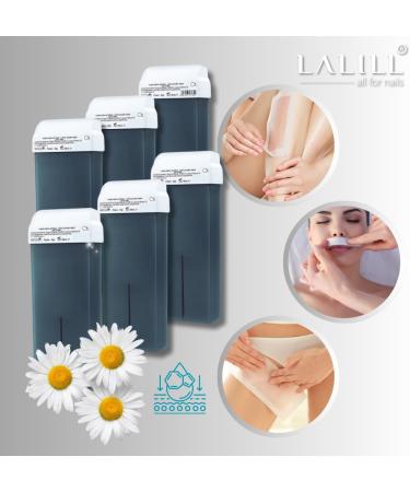  LALILL LALILL Pack of 6 Azulene Wax Cartridges - 100 ml - Roll-on Wax - Effective Hair Removal Wax - Wax Cartridge with Ingredient - Buy Online on GoSupps.com