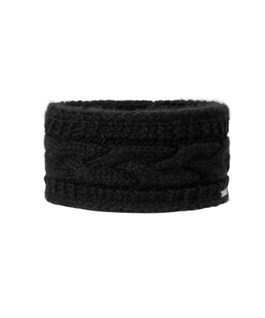 Giesswein headband stirring stirrup black one size - noble women's headband merino wool headband ear protector made of knitting fabric warm hat with fleece lining knitting pattern 1 piece (1 Pack) black