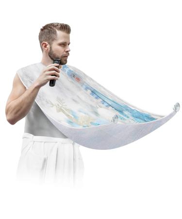 Beard Bib Apron Beard Bib Hair Catcher for Men Shaving and Trimming Non-Stick Waterproof Beard Cape Grooming Cloth Winter Cute Christmas Snowman