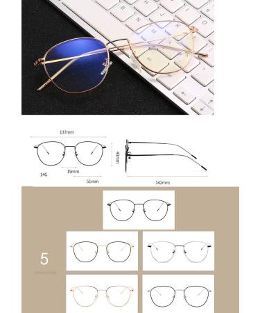Blue Light Filter Glasses for Men & Women - Retro Metal Frame Gaming & Computer Glasses - Silver - Buy Online on GoSupps.com
