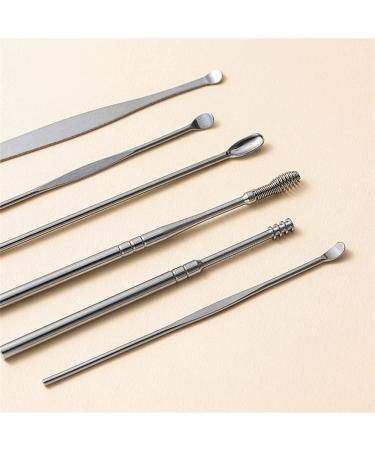 Skyrro Stainless Steel Spiral Ear Wax Cleaner Set - 6 Types of Ear Cleaning Tools (Brown) - Buy Online on GoSupps.com