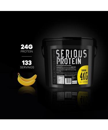 The Bulk Protein Company SERIOUS Protein Powder 4kg - Banana Flavor | Low Carb Muscle Growth & Recovery Supplement | 133 Servings - Buy Online on GoSupps.com