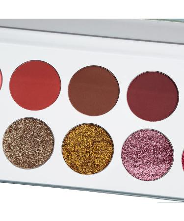 Waterproof Eyeshadow Palette - 10 Highly Pigmented Colors & Pressed Glitters | Long-Lasting Shimmery Matte Shades for Stunning Eyes - Buy Online on GoSupps.com