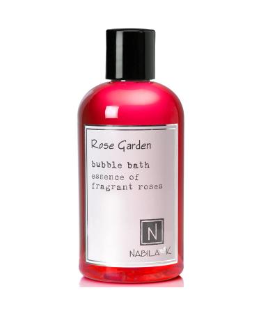 Nabila K - Rose Garden - Bubble Bath - All Natural Ingredients - Essential Oils - Sensitive Skin - Tear-Free - Gentle Formula - Moisturizing - Luxury Bubble Bath - for Women & Men - Rose Scent - 8oz Rose Garden 8 Ounce (Pa