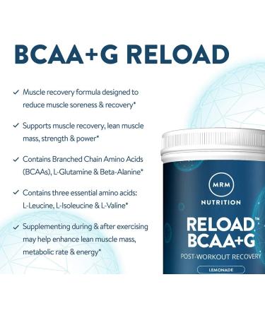 MRM Reload BCAA+G Post-Workout Recovery | Lemonade Flavor - 29.6 oz (840g) - Buy Online on GoSupps.com