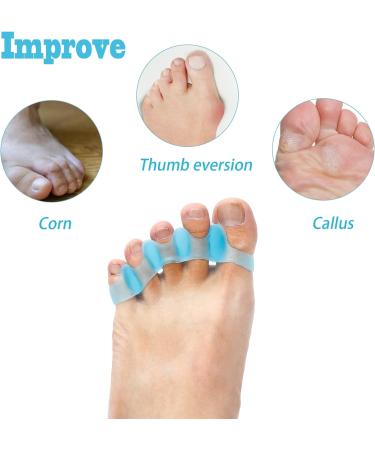 3 Pairs Silicone Toe Corrector Set - Toe Straightener, Bunion Corrector, Toe Separator Spacers for Women and Men (Blue) - Buy Online on GoSupps.com