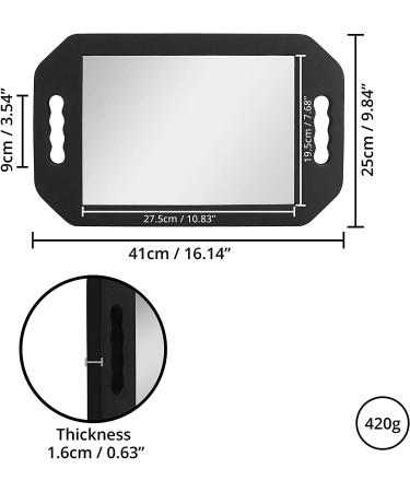 Rimosy Lightweight Handheld Mirror - Double Handle Mirror for Barbers, Salons, and Beauticians - Black Foam Handle, Easy to Carry & Hold - Ideal for Haircuts & Make-up - Buy Online on GoSupps.com