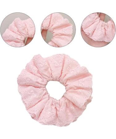 Eye Catching Lace Scrunchies for Women Large Elastic Hair Scrunchy Ponytail Holder Perfect for Everyday Use Pink - Buy Online on GoSupps.com