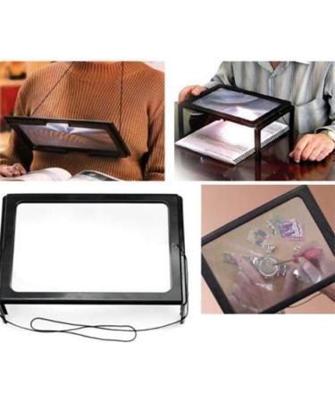 NOPEILVI- A4 Full Page Magnifier Reading Magnifying Glass On Rectangular Stand Hands 3x Magnification With 4 LED Lamp Lens For Reading For The Elderly Seniors And Partially Sighted Persons - Buy Online on GoSupps.com