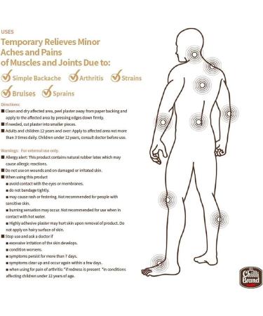 Porous Capsicum Plaster Pain Patch by Chilli Brand - 2 Packs (3.4 x 4.5 inches) - Buy Online on GoSupps.com