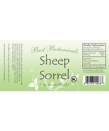 Best Botanicals Sheep Sorrel Extract 1 oz. - Buy Online on GoSupps.com