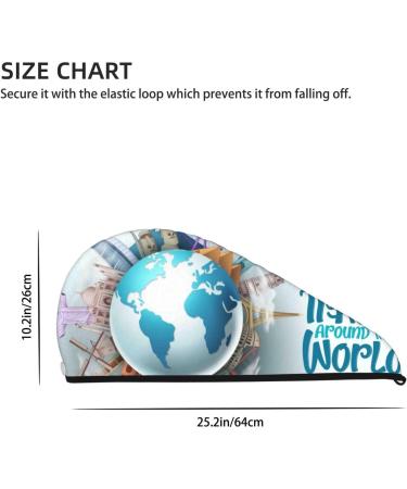 Travel Around The World Microfiber Hair Towel - Super Absorbent Coral Velvet Wrap for Long Curly & Thick Hair | Quick Dry for Women - Buy Online on GoSupps.com