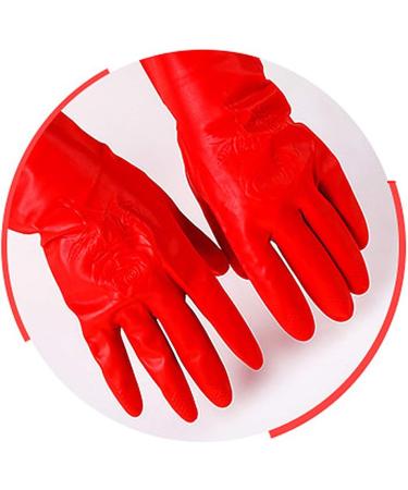 1/5 Two Latex Household Kitchen Cleaning Washing Long Gloves Protection Red 1 Pair(2 Pcs) - Buy Online on GoSupps.com