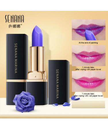 Buy 2Pcs Color Changing Blue Rose Lipstick Set - Magic Mood Jelly Lip Balm Vitamin E PH Reactive Pink Tint - Buy Online on GoSupps.com