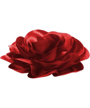Large Flower Hair Clip 7.87" Satin Rose Flower Hairpin Barrettes for Women Girls Elegant Hair Accessories for Party Stage Show Performance Photography (Red) - Buy Online on GoSupps.com