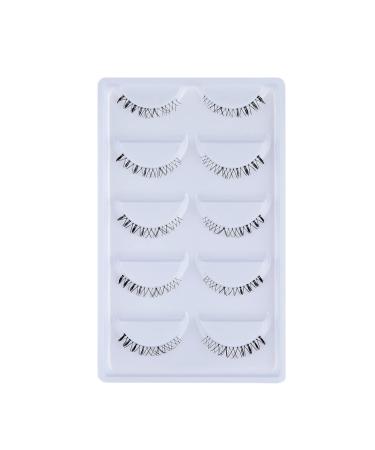 Lower False Eyelashes Natural Wispy Mink Bottom Lashes Set Pack 5 Pairs Clear Band Under Fake Eyelashes (B09-5 Pairs) B09 - 5 Pairs