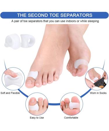 Haofy Toe Spreader Gel Kit - 4 Couples Hallux Valgus & Hammer Toe Corrector for Men & Women | Big Toe Spacers for Bunion Relief - Buy Online on GoSupps.com