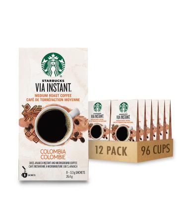 Starbucks VIA Instant Colombia (Pack of 12) Colombia 96 count Colombia Colombia Medium Roast 3.3 g (Pack of 96)