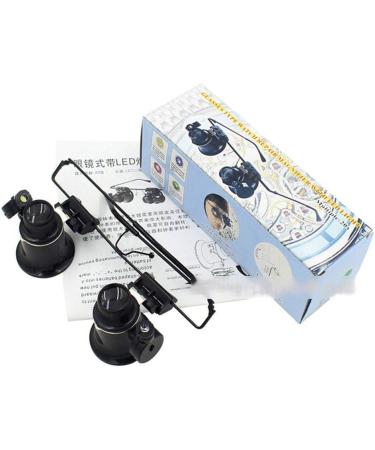 Magnifying Glass Headband with 2 LED Light 20X Handsfree Headset Head Mounted Magnifying Glasses for Reading Electronic Repair Jewelry Sewing - Buy Online on GoSupps.com