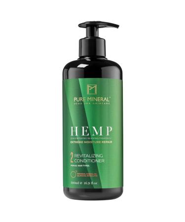 Pure Mineral - Hemp Conditioner for Revitalized Hair - Moisturizing, Strengthening, Dead Sea Minerals - Free of Sulfates, Parabens, Petrolates - 500ml