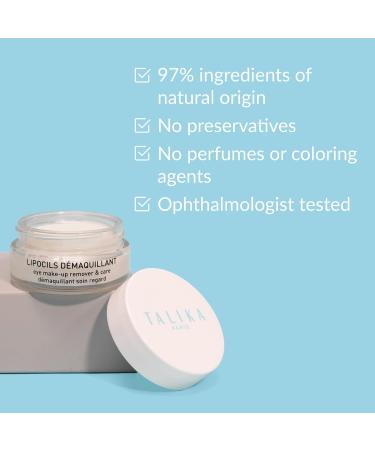 Talika Lipocils Eye Makeup Remover Balm - Gentle and Effective Eye Cleanser for Makeup Removal - Active ingredients for longer stronger and silkier lashes and brow - 30ml - Buy Online on GoSupps.com