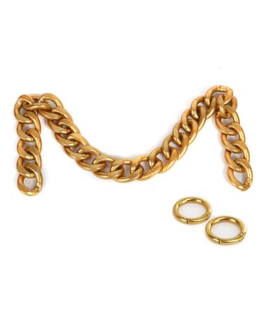 Xiazw DIY Heavy Chunky Aluminum Metal Purse Handle Bag Chains Charms Straps Replacement Handbag Accessories Decoration (Gold)