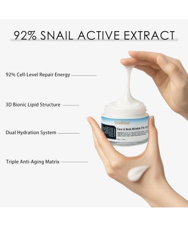 GlowRitual Face & Neck Wrinkle Fix Cream, Snail Mucin Moisturizer with 92% Snail Secretion Filtrate, Lightweight Hydrating Cream to Support Firmness, Smoothness & Elasticity, 1.76 oz / 50 g - Buy Online on GoSupps.com