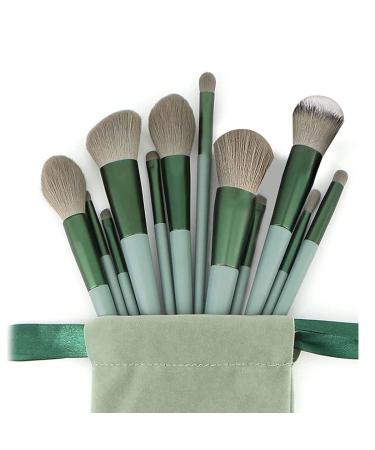 Makeup Brushes Makeup Brush Set Premium Synthetic Foundation Brush Face Contour Brush Blending Face Powder Blush Concealers Brush Make up Brushes Set (13 Pcs green)