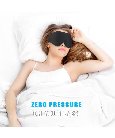 Buy 3D Contoured Sleep Mask for Men & Women - Adjustable No Pressure Eye Cover - Soft Black Blindfold for Better Sleep - Buy Online on GoSupps.com
