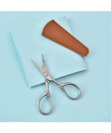 Lobodt Small Facial Hair Scissors - Stainless Steel Straight Tip Snips Grooming Kit for Eyebrows, Beard, Moustache - Portable PU Case Included - Buy Online on GoSupps.com