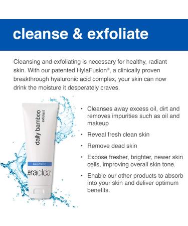 Eraclea Daily Bamboo Exfoliant - Exfoliating Face Wash with Lactic & Hyaluronic Acid for Radiant Skin - Removes Oil & Impurities - Suitable for All Skin Types (4 fl oz - Buy Online on GoSupps.com