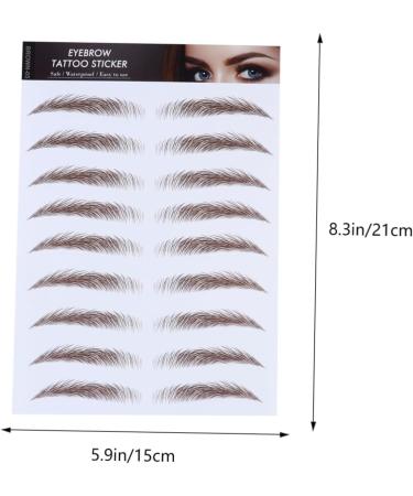 WOONEKY 4pcs Eyebrow Stickers Eyebrow Transfer Sticker Authentic Brow Hair Stencils Eyebrow Trimming Tool 6d 21x15cm Brown - Buy Online on GoSupps.com