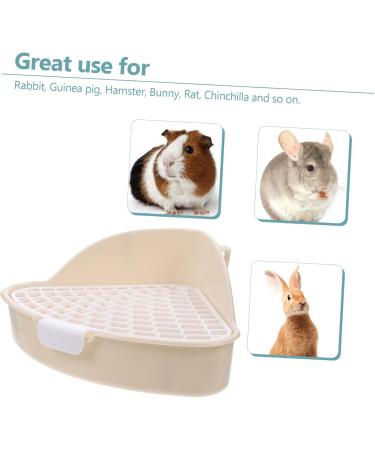 HANABASS 2pcs Box Rabbit Toilet Critter Litter Hamster Triangle Toilet Hamster Bedding Cage Pee Plastic White 25X19X10CMx2pcs Whitex2pcs - Buy Online on GoSupps.com