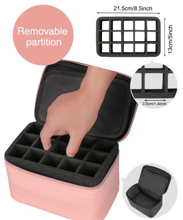 Pink Nail Polish Travel Case with Compartment Organizer - Manicure Set Accessories Bag - Buy Online on GoSupps.com