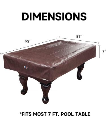 Premium 7ft Brown Leatherette Pool Table Cover - Waterproof & Tearproof - Buy Online on GoSupps.com