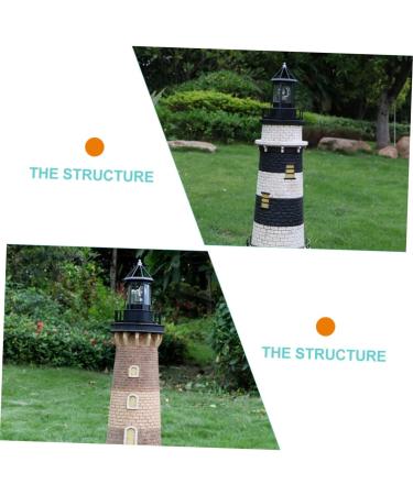 2pcs Solar Rotating Light Outdoor Lighthouse Exterior Solar Powered Lights Retro Decor Towers Statue Lights Rotating Landscape Light Solar Lighthouse Yard Solar Lighthouse Lantern (Black) - Buy Online on GoSupps.com